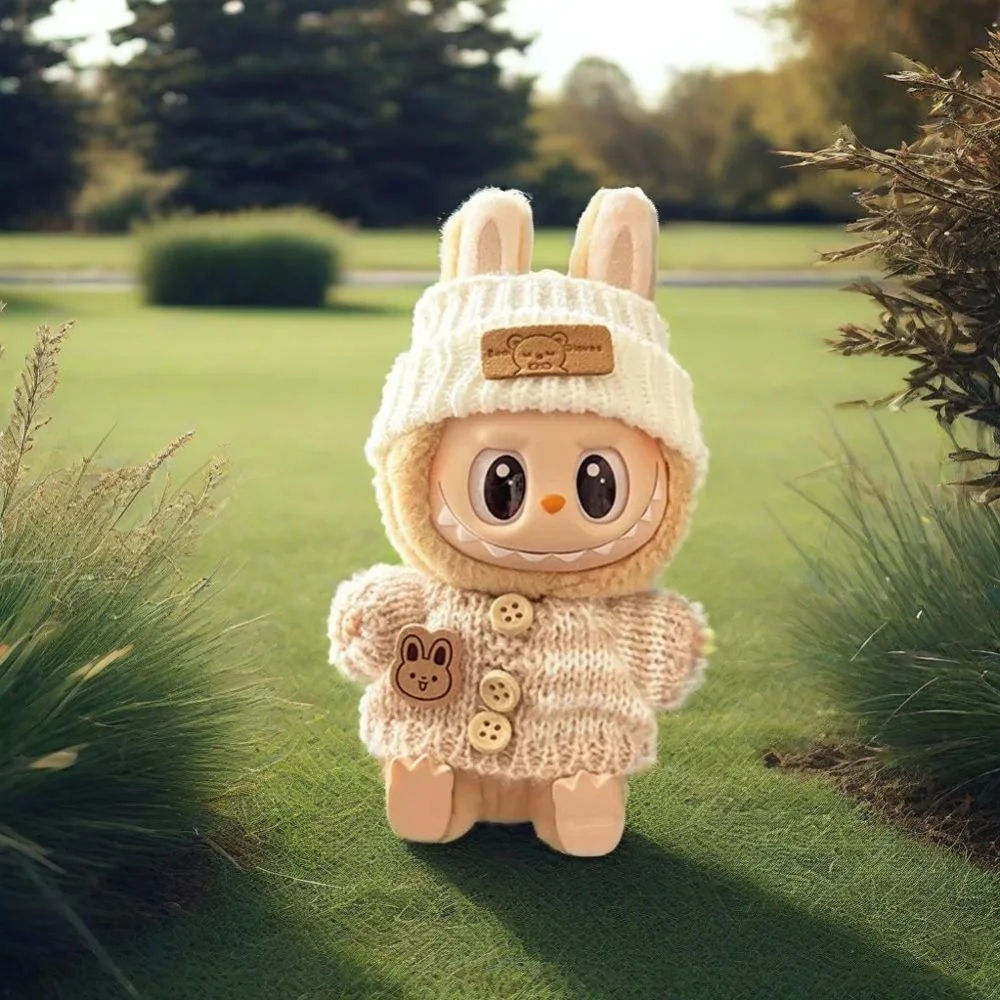 ل 15-17 سنتيمتر V1v2 V3 Labubu الملابس الزي Labubu يجلس حفلة الدب التسمية وشاح قبعة حقيبة دمى اكسسوارات لطيف الديكور #2