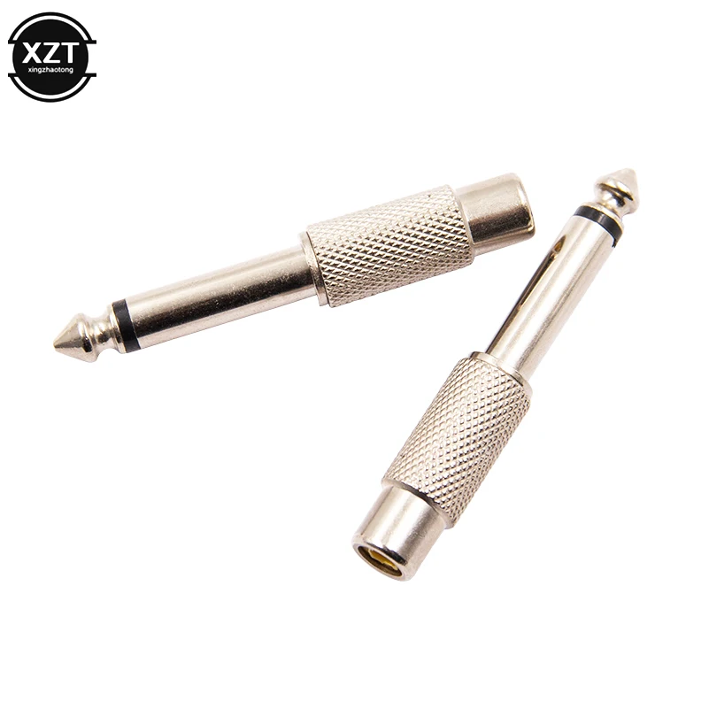 ใหม่ล่าสุดโลหะออกแบบชายที่ปลั๊ก RCA Lotus หัวหญิง6.5 6.35วินาทีความคิดของคุณเปิด AV ไมโครโฟน