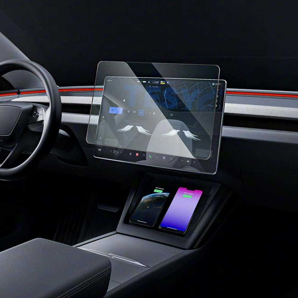 

2PCS Screen Protector Kit Fits 2026 Tesla Model Y L 6 Seater Juniper Launch 16 inch Front Display Rear Small Screen Glass Film