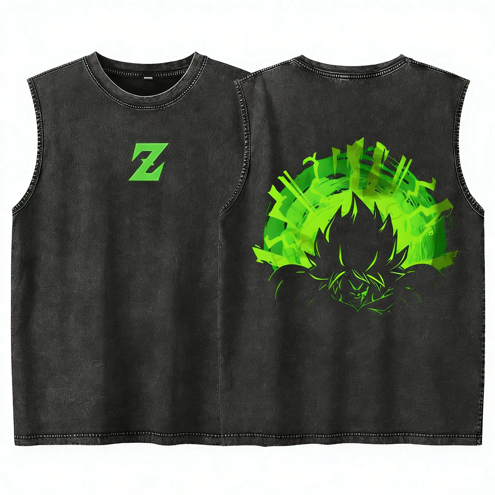 Sommer 2026 Harajuku Cartoon Warrior Gym Tanktop für Herren und Damen Y2k Gewaschenes Loses Ärmelloses Shirt Streetwear Hip Hop Lässiges Workout-Oberteil – Detail 34