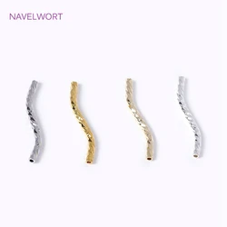 Metal Twisted Tube Beads Connector 18K Gold Plated Brass S Shape Curved Tube DIY Necklace Jewelry Making Accessories Wholesale