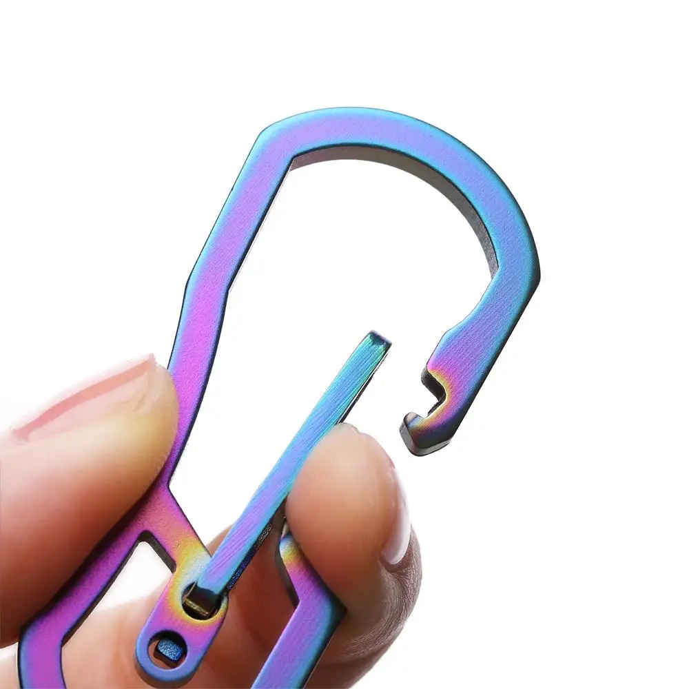 1 PC Titanium Plating Carabiner Camping Clip Outdoor Key Ring Clip Keychain Holder Camping Keyring Hang Buckle Hook Carabiner