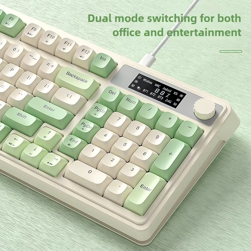 AULA S99 Pro Tri-Mode Bluetooth 2.4G Wired 99-Key RGB Backlit Mechanical-Feel Quiet Gaming Keyboard for PC