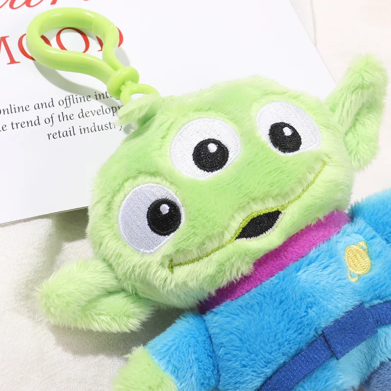 Muñecos de peluche de alienígena de Disney, mochila con colgante de monstruo Kawaii, llavero de muñeca bonita y de dibujos animados, juguetes de peluche para niños, regalo de cumpleaños