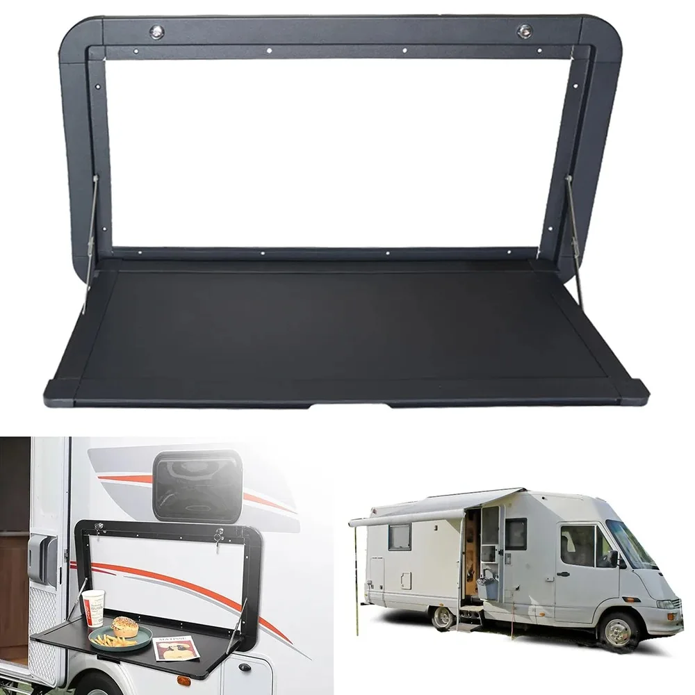 Foldable RV Wall Mounted Table 80x45CM Aluminum Alloy with Lock Outdoor Picnic for Campervan Motorhome Caravan Exterior Parts