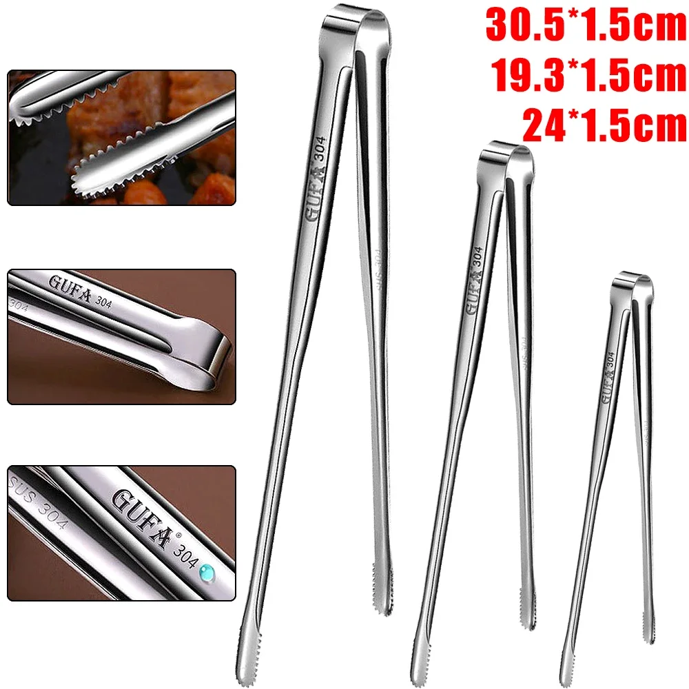 Stainless Steel Barbecue Clip Multipurpose Barbecue Salad Picnic Grill Tongs Food Grade Grippers Picnic Meat BBQ Cooking Gadgets