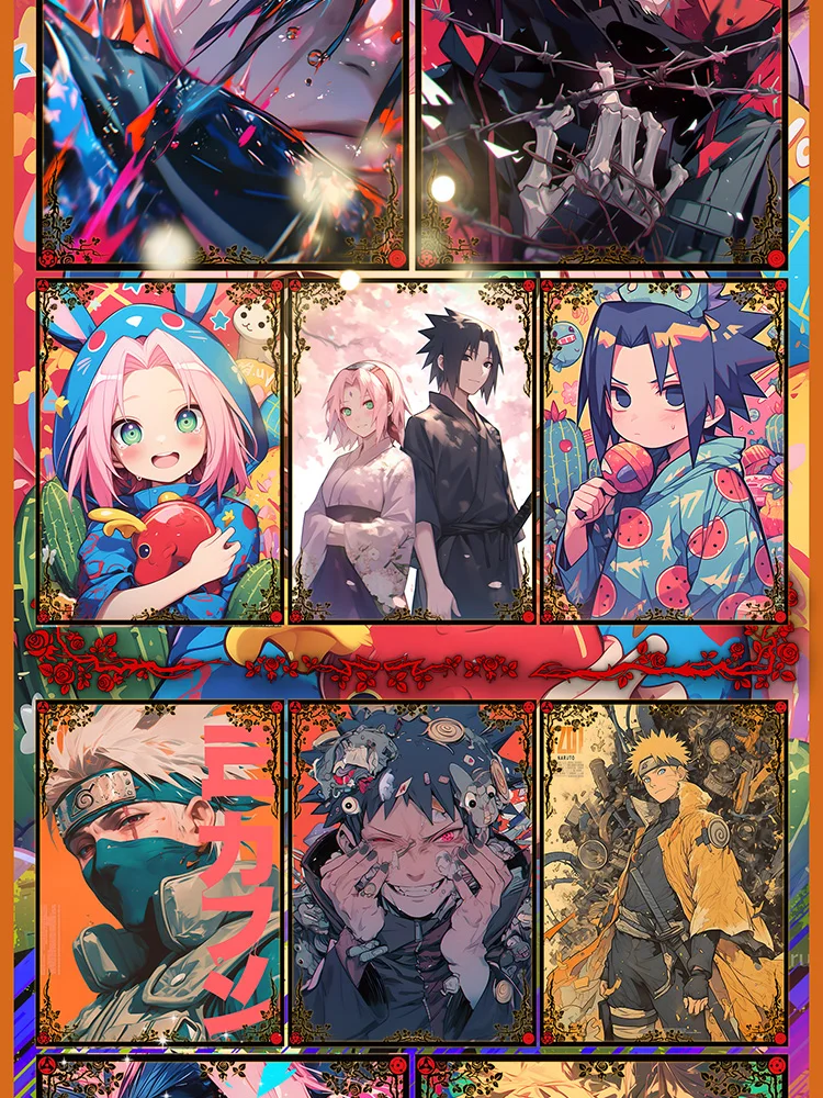 Ninja Village War B5 Size Newest Naruto Cards Little Dino Hinata Sakura Sasuke Booster Box TCG Hobby Gift