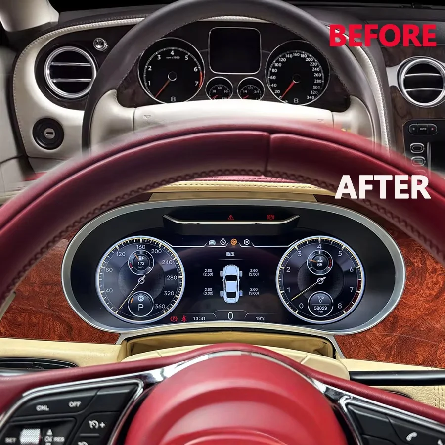 12.3inch LCD Instrument Android For Bentley Flying Spur/Continental GT 2005-2012 Digital Cluster Dashboard Speedometer Dashboard