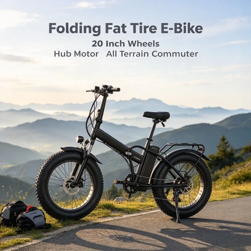 20inch Folding Electric Bike Fat Tire Factory Price Electric Bicycle for Mountain Snow Off Road Pedal Assist