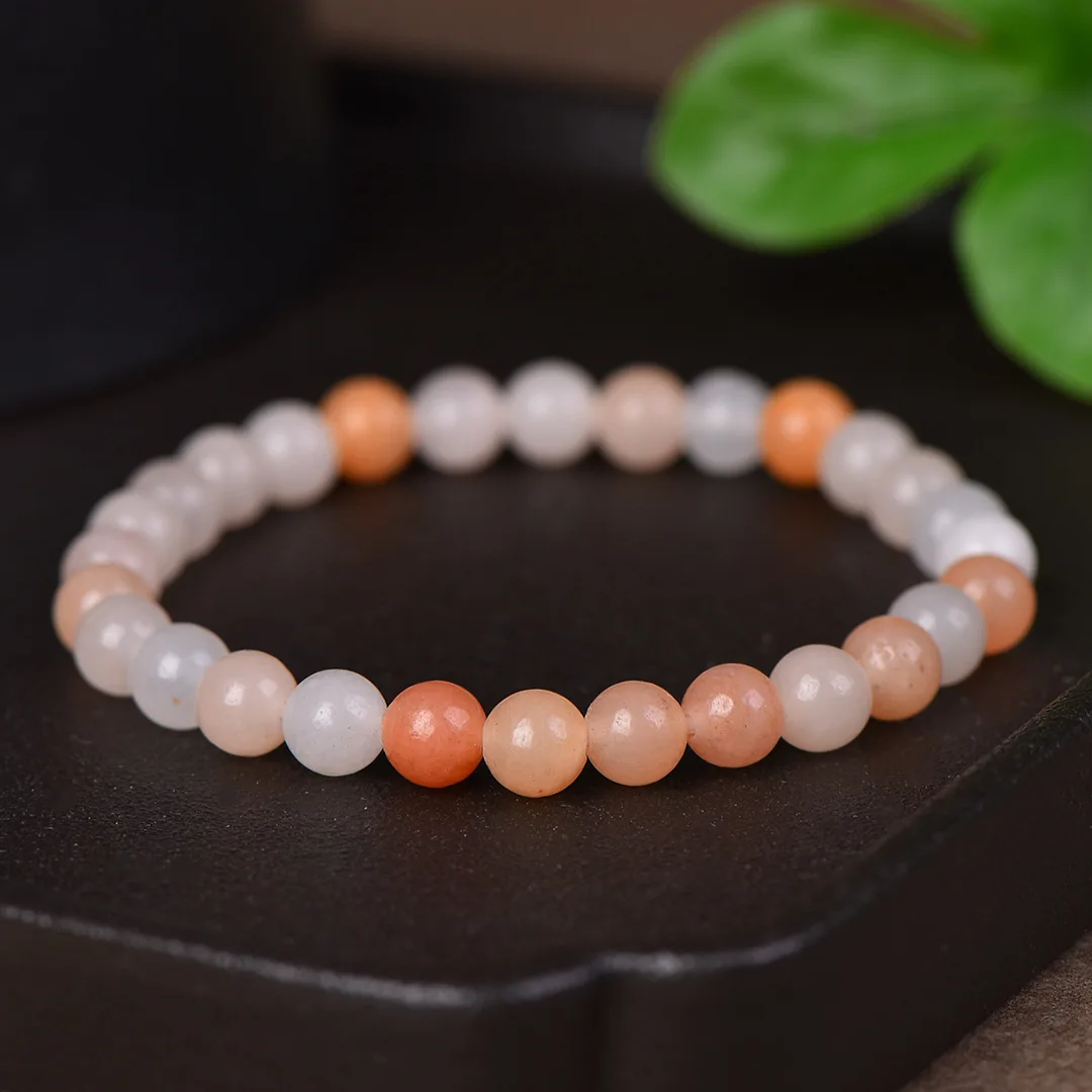 

Natural gold silk jade bracelet, round beads, mixed-color jade string, men's and women's jewelry, niche and versatile