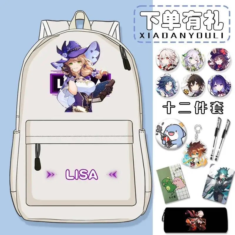 

Anime Game GS Impact Cos Razor Kuki Shinobu Baizhu Keqing Etc. New Unisex Leisure Commuter Travel Backpack