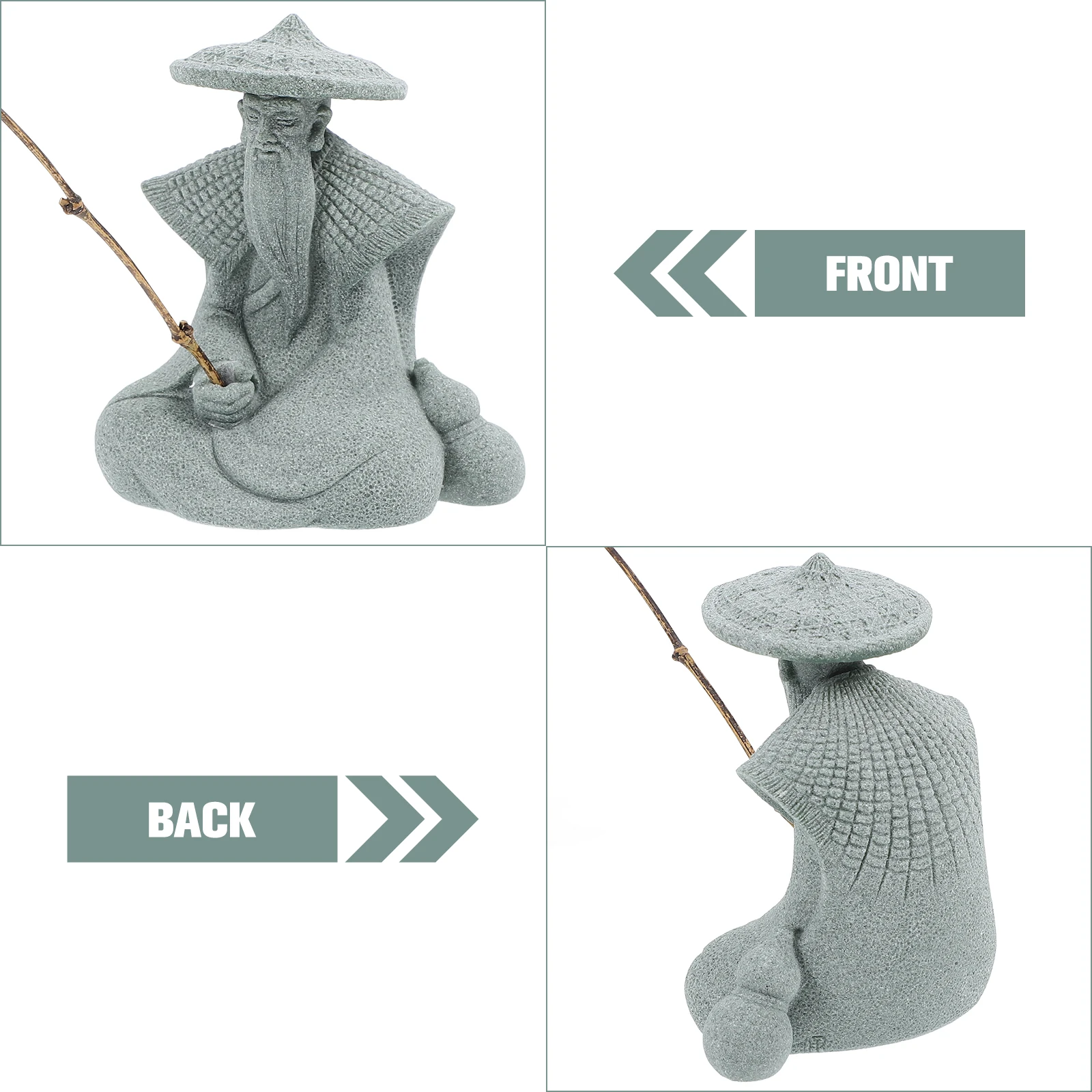 Mini Fisherman Statue Resin Outdoor Resin Decor for Fish Tank Garden Bonsai Aquarium Aquarium Fisherman Ornament