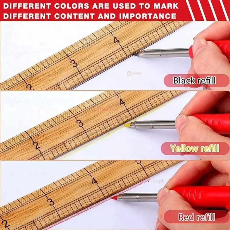 Solid Carpenter Pencil Built-in Pencil Sharpener Suitable for Woodworking Architect's Mechanical Pencil Deep Hole Marking Kit images - 6