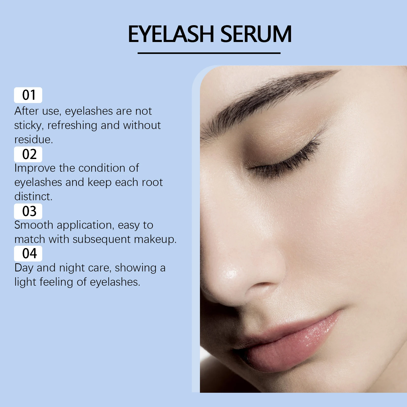 Jaysuing Wimpernwachstumsserum, verlängernde Wimpern, kraftvolles Make-up, dickere Wimpern, natürliches Curling, Wimpernlifting, Pflegeprodukte, Schönheit