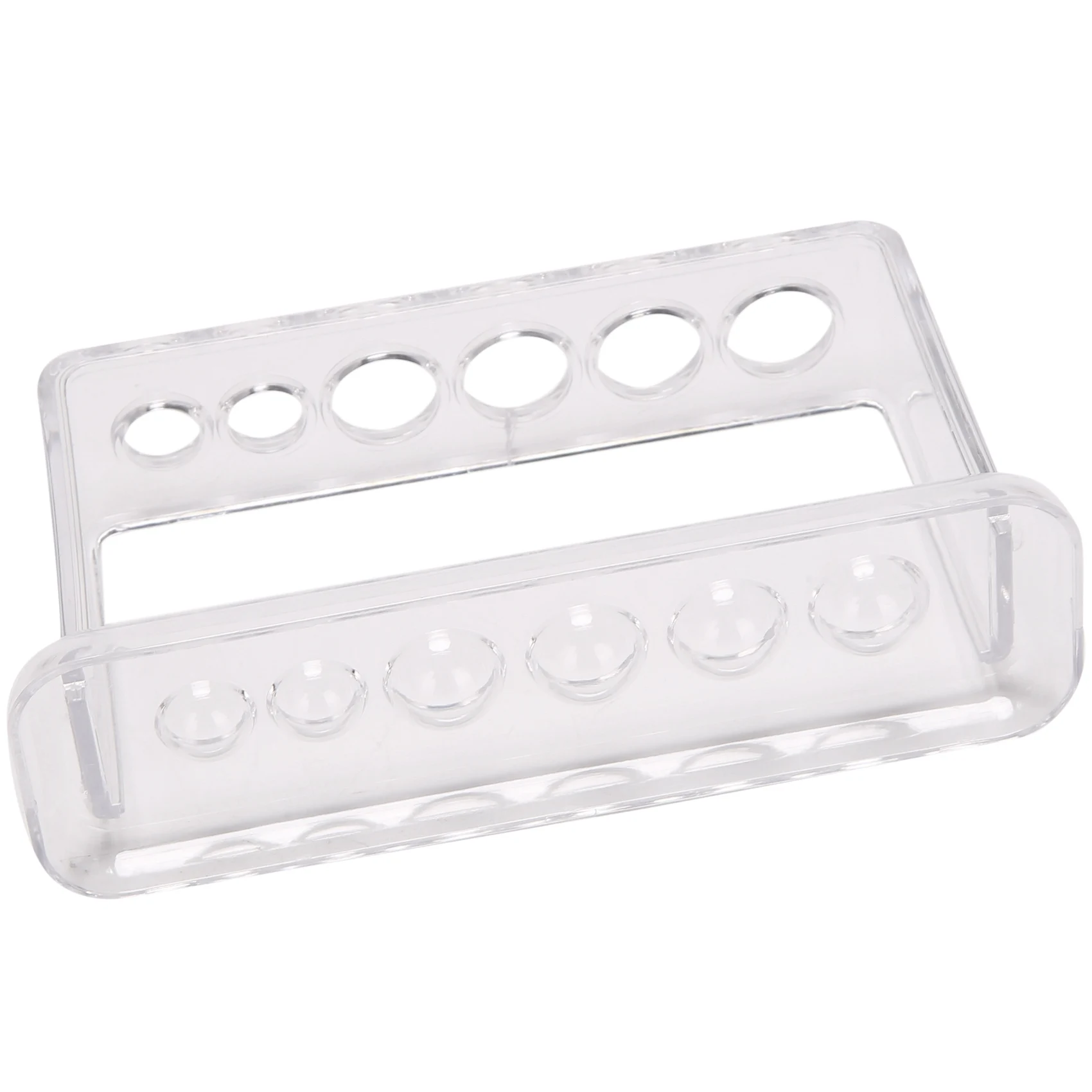 Plastic Clear Test Tube Rack 6 Holes Stand Lab Test Tube Stand Shelf School Supply Lab Equipment 16.7X8X3 cm