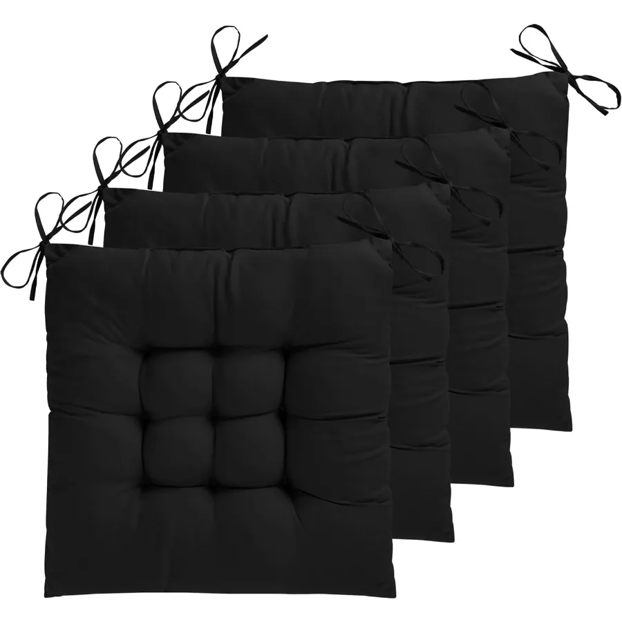 

4 Pack Chair Cushions for Dining Chairs 17x17 inch Seat Cushions for Kitchen Chairs Soft and Comfortable Square Chair Pads with
