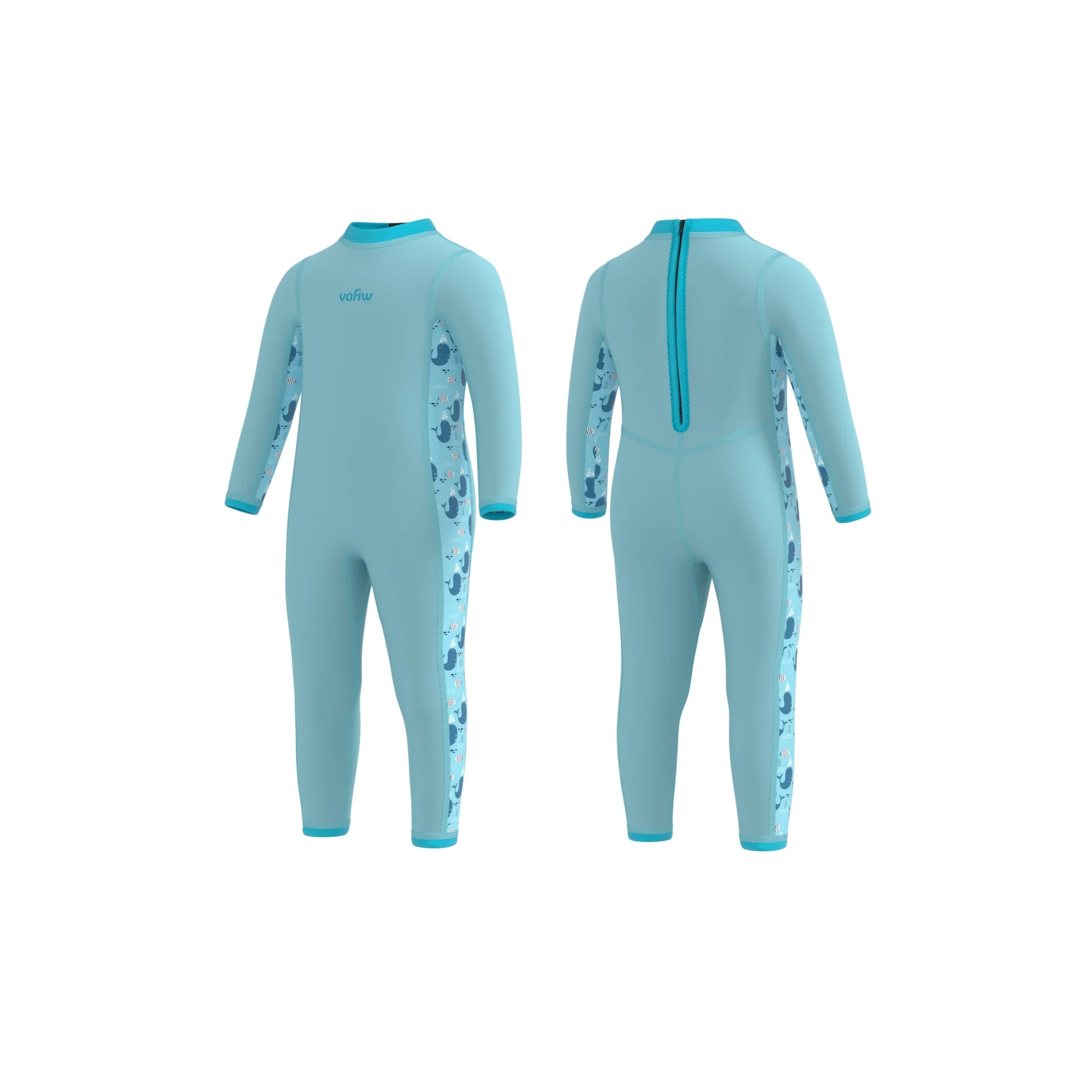 Boys Girls Toddlers 2mm Neoprene Wetsuit Back Zipper Infants Wet Suits Full Swimsuit Warm One Piece Bathing Swimming Suit