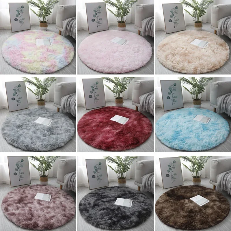 Super Soft Plush Round Rug Mat Fluffy White Carpets For Living Room Home Decor Bedroom Kid Room Decoration Salon Thick Pile Rug