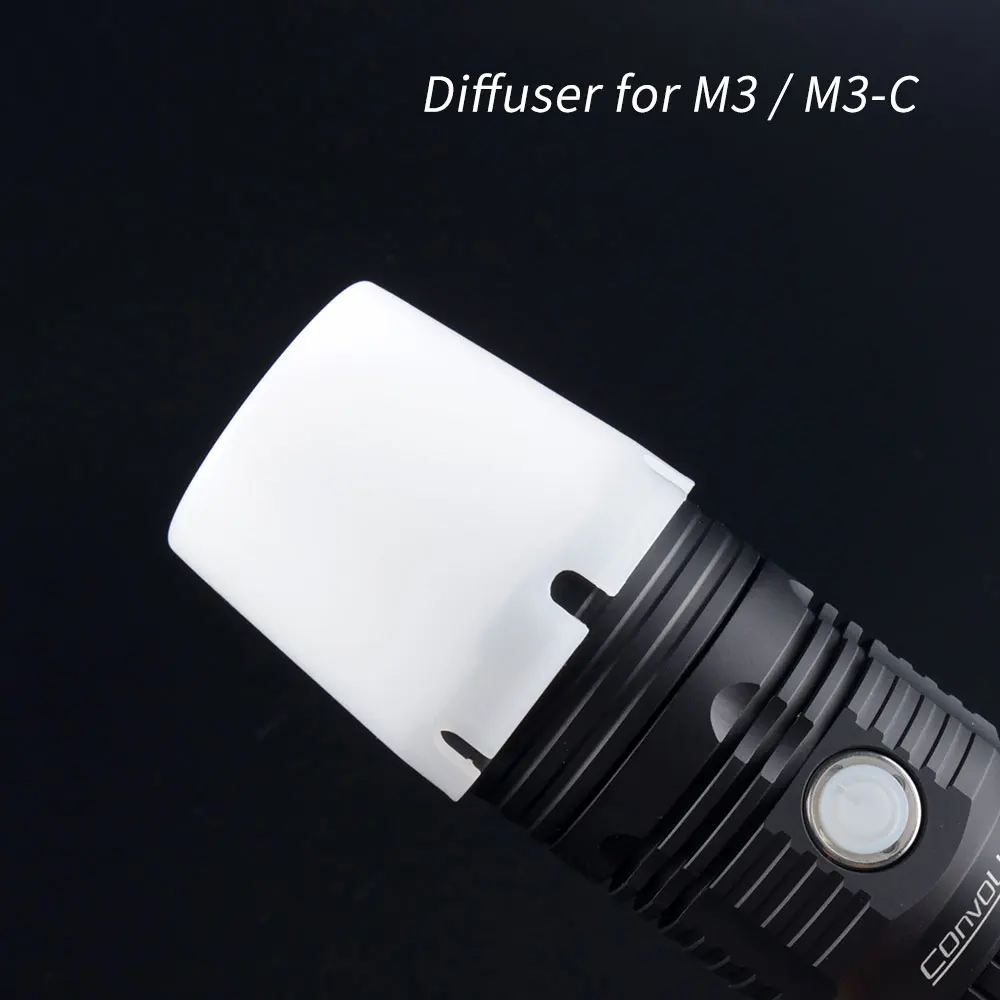 

White Diffuser for Flashlight Convoy M3 M3-C Torch Flash Light for Camping Fishing Reading Work Tent Light