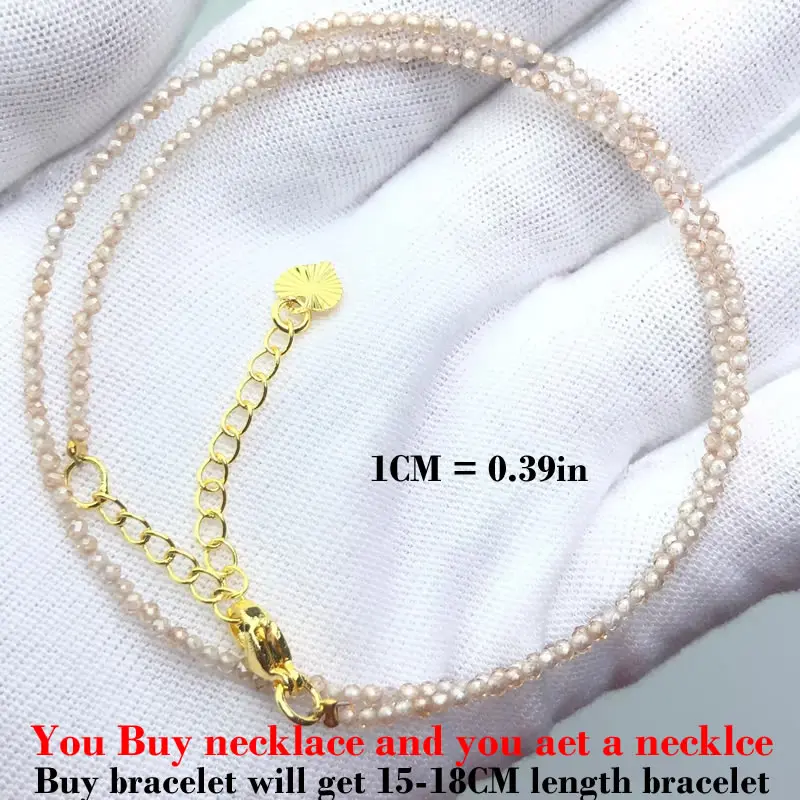 HOT Naturstein 2mm Facettierte Perlen Halskette Kristall Quarz Granat Achat Perlenketten Mode Einfacher Schmuck für Männer und Frauen Geschenke – Detail 8