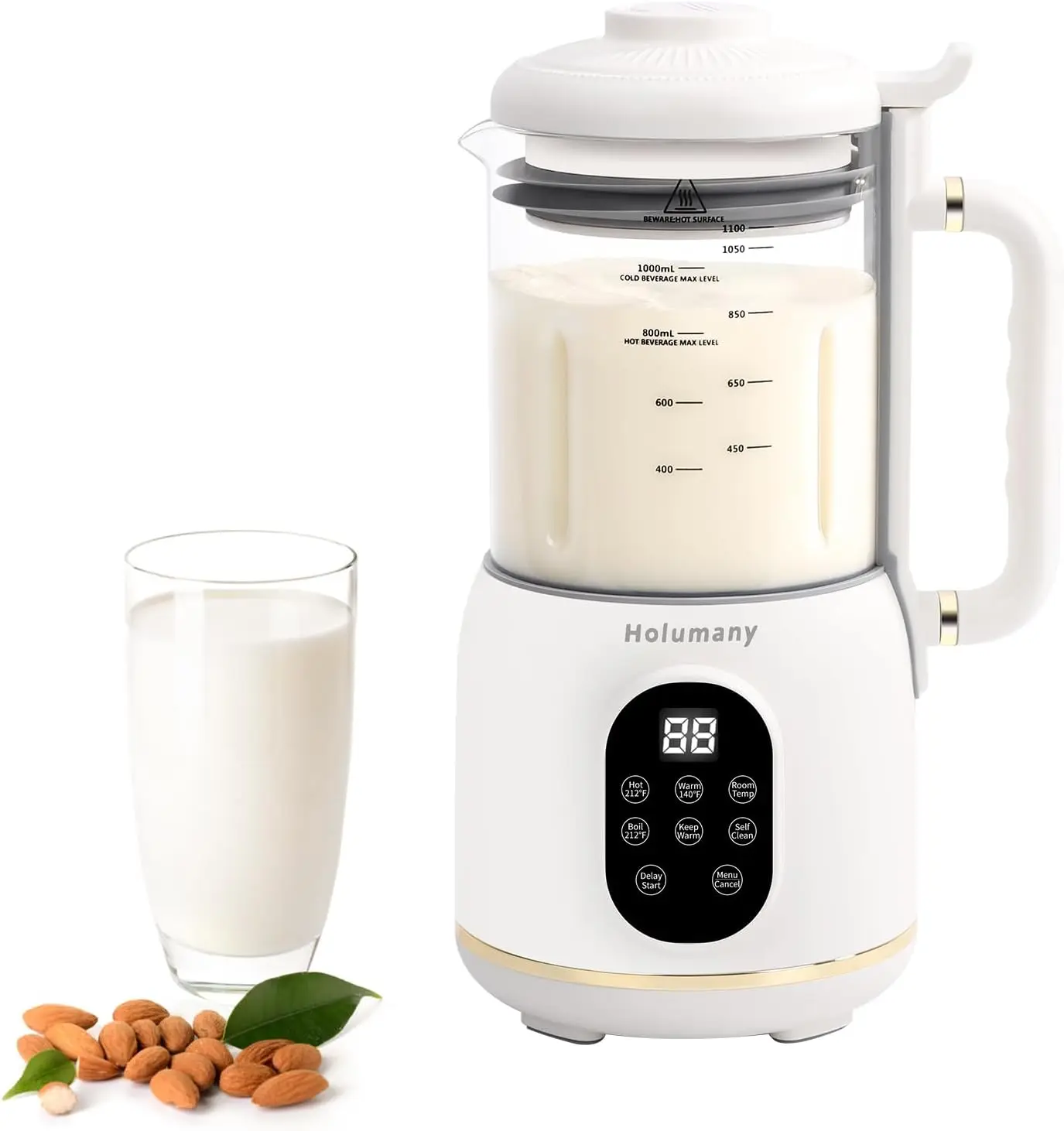 35oz Nut Milk Maker Machine for Almond/Oat/Soy Milk with 8-in-1 Auto Programs 18H Delay Start & 60s Self-Clean (Large Ounces 35)