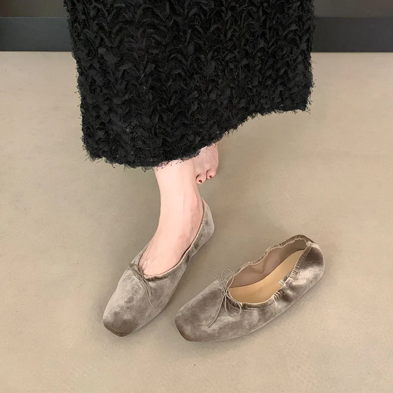 Damen-Schmetterlingsknoten-Ballerinas, flache, lässige, modische Seiden-Ballerinas für Frauen, Tanzschuhe, Frühling/Herbst, neu – Detail 3