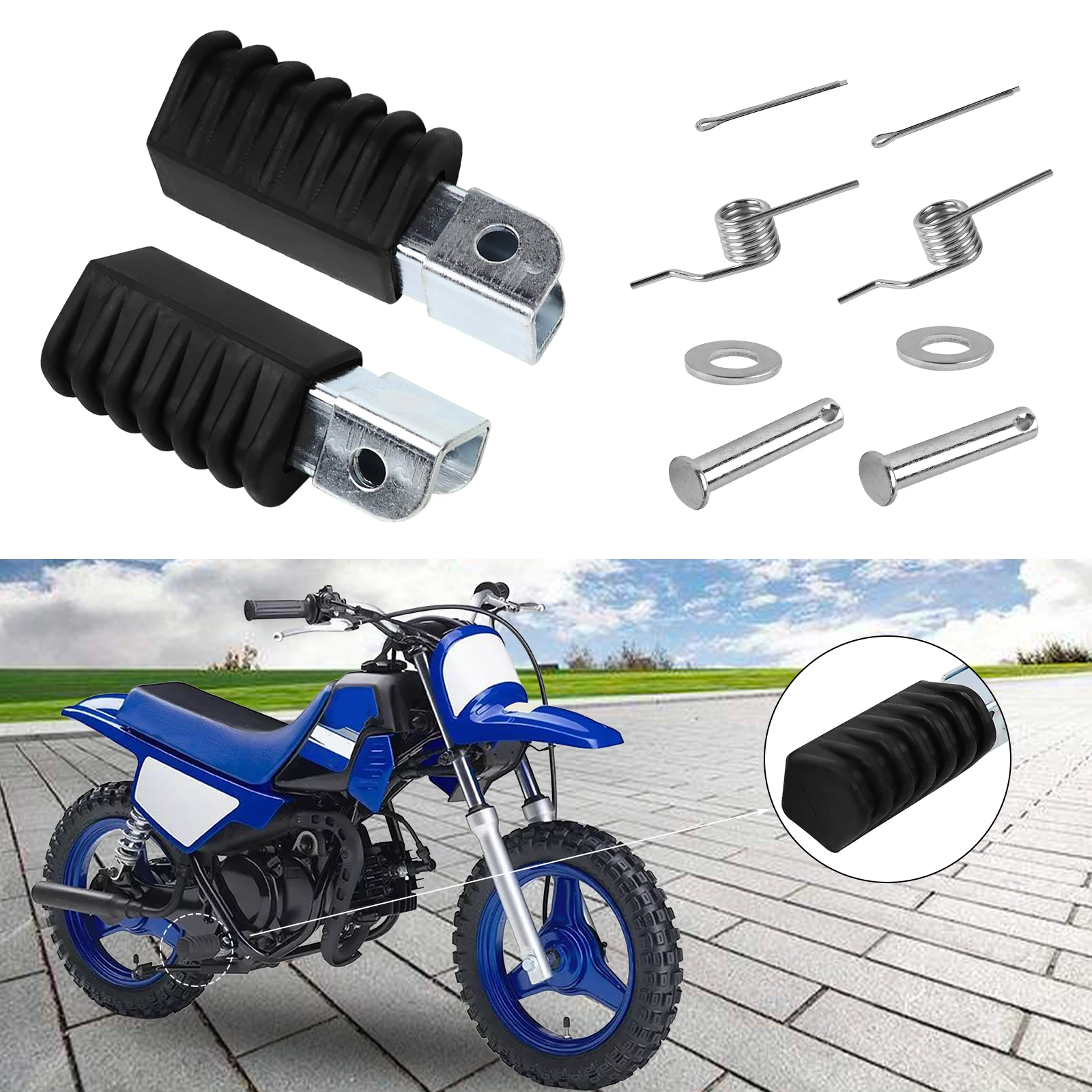 Motorcycle L&R Footpeg Foot Rest Pedal Pegs for Yamaha PW50 PW80 PW 50 80 Dirt Pit Bike 50 70 110 125 CC KLX 110 ATV Accessorie