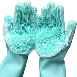 Guantes de limpieza para lavavajillas, guantes mágicos de goma de silicona para lavar platos, esponja para el hogar, herramientas de limpieza de cocina