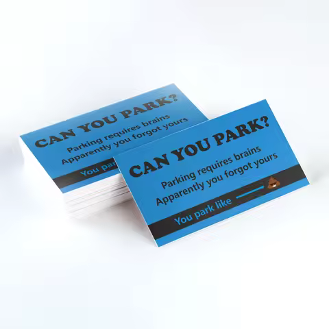 50pcs Humourous Parking Cards "Can You Park?" 3.5 x 2 inch, prank funny cards, offending funny cards, mini portable prank ca