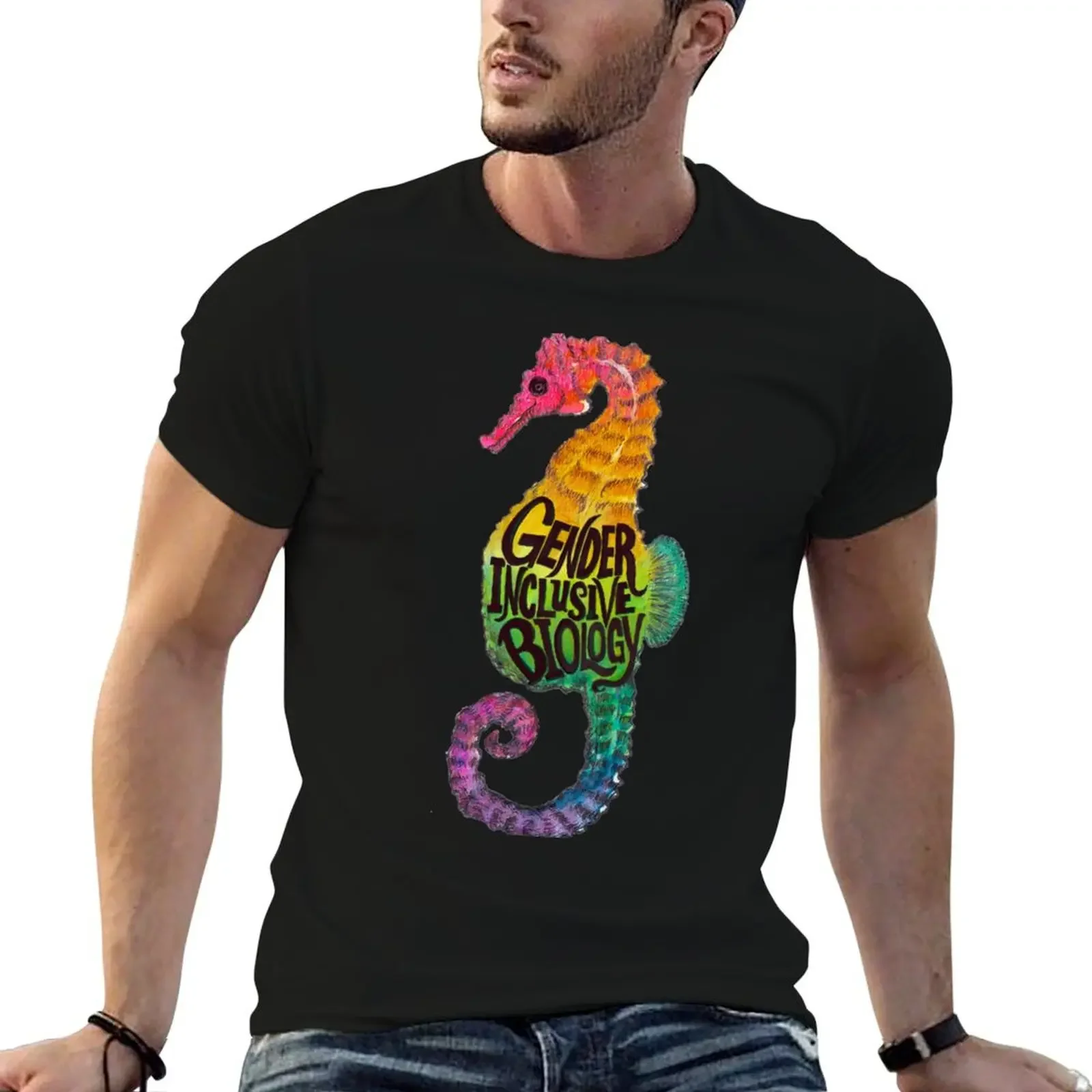 

Rainbow Seahorse Dad T-Shirt shirts graphic tees blacks t shirts men