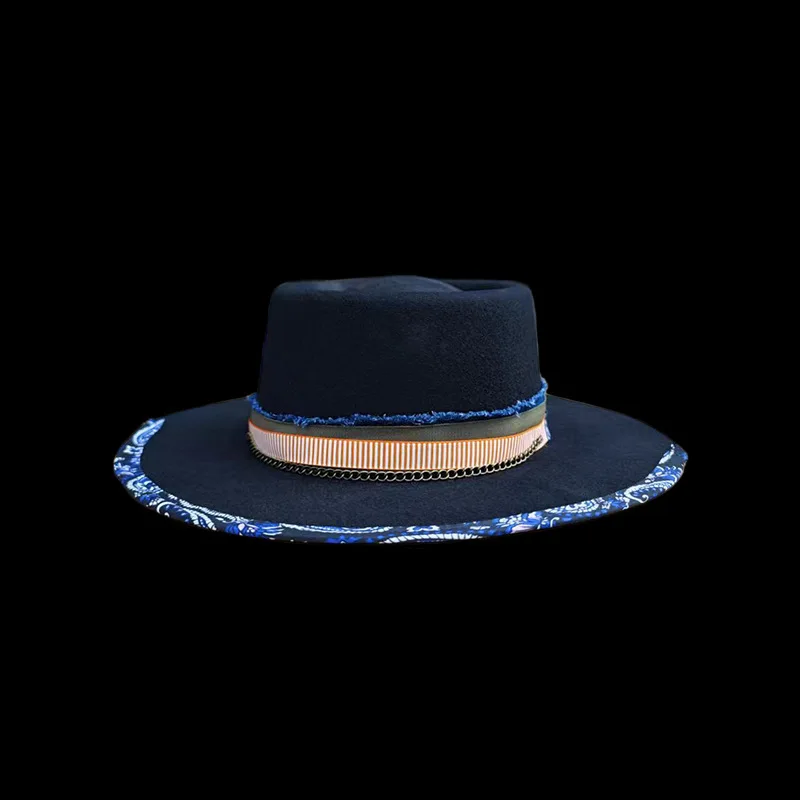 Imagen 3: Gorro de lana con decoración de cinta, gorro de fieltro de lana pura moderno y versátil