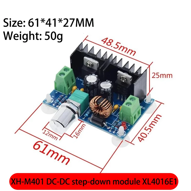 Max 8A 200W DC-DC Step Down Buck Converter Power Supply XH-M401 XL4016 PWM Adjustable 4-40V To 1.25-36V Step-Down Board Module