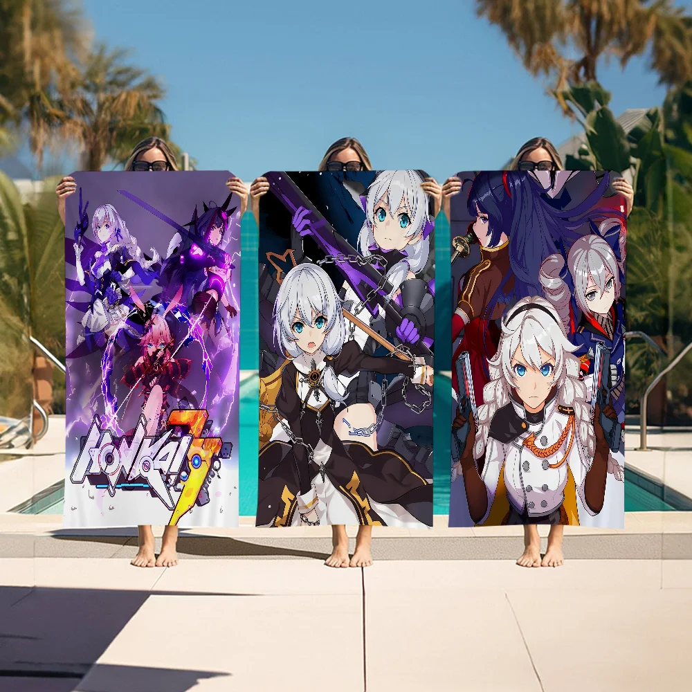 Honkai Star Rail Classic Anime Big Microfiber Beach Towels Quick Dry Towel Sand Beach Towels Pool Towel For Travel Swim Pool