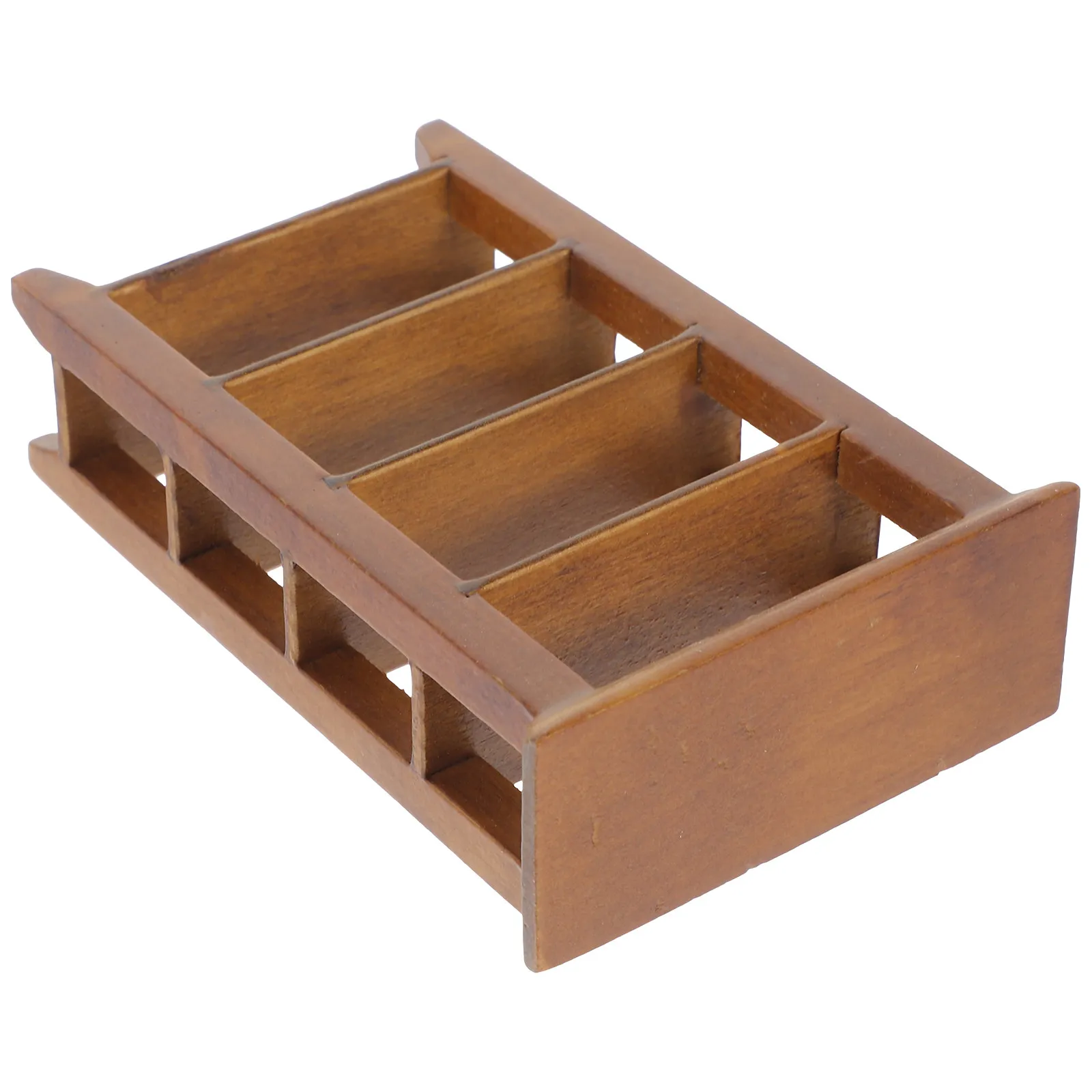 

Tiny Wooden Multilayer Shelving Unit for Miniature House Realistic Display Rack Smooth Surface Wear Resistant Lightweight Mini
