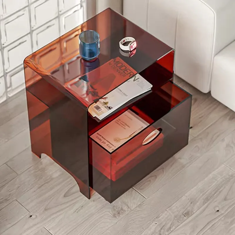 Adjustable Side Table With Wheels Brown Acrylic Beside Side Table With Magazine Rack