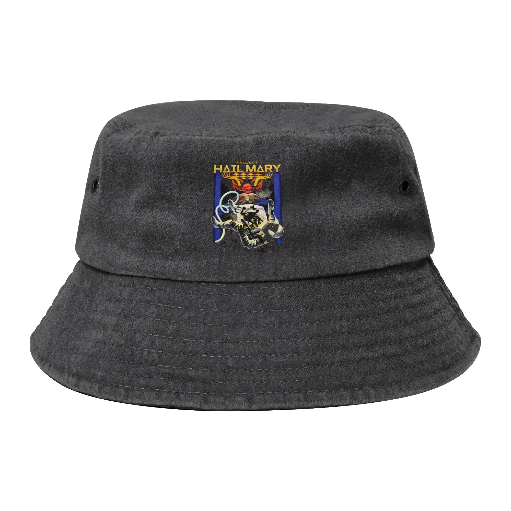 Stylish Project Hail Mary Astronaut Cosmic Bucket Hats Girl Foldable  Distressed Denim Fishing Hat Summer Travel Headwear Bob