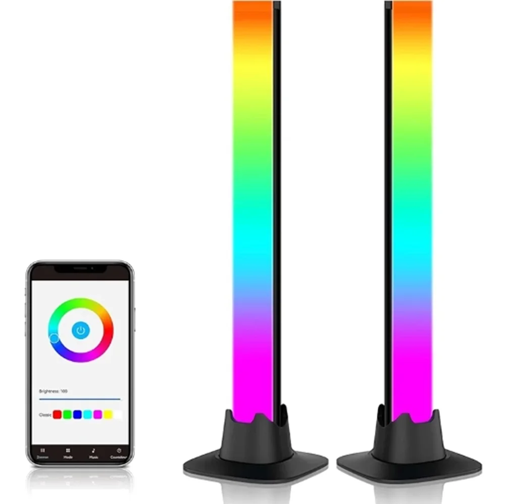 Imagem -03 - Led Rgb Luz Ambiente com Controle Wi-fi Luz Noturna Inteligente para Jogos de Computador e Desktop Decoração do Quarto Bluetooth e Wi-fi