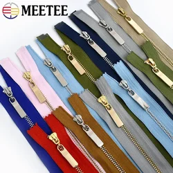 4Pcs Meetee 3# Metal Zippers 15-70cm Close-End Open-End Zips for Bag Pocket Garment Decor Zipper Repair Kit DIY Sewing Accessory