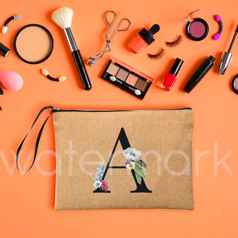 Initial Letter Print  Accessory Bag Cosmetics Bag Make Up Bag Perfect Gift For Her Mum Bride to Be Hen Do Birthday Present