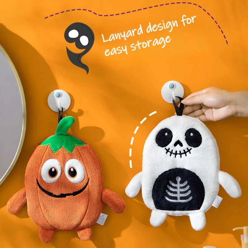 هالوين منشفة اليد فرانكنشتاين مصاص دماء الجمجمة الجمجمة اليقطين منشفة اليد التجفيف السريع سميكة معلقة منشفة اليد للأطفال البالغين