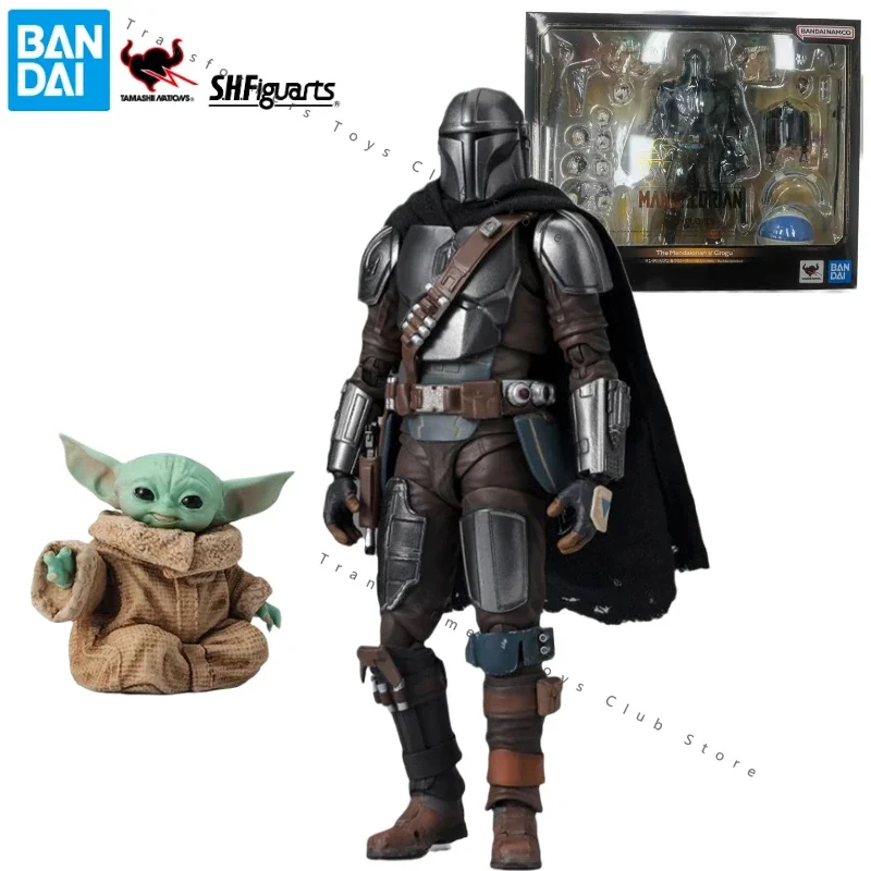 In Stock Bandai STAR WARS The Mandalorian&Grogu 15CM S.H. Figuarts  Action Figures Peripheral Toys Gift