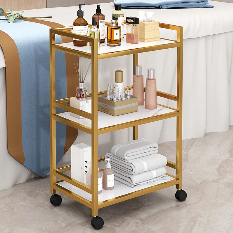 

Hairdressing Cosmetic Tool Salon Trolley Manicure Storage Cart Lash Tattoo Salon Trolley Cleaning Hotel Furniture Carritos Lstc