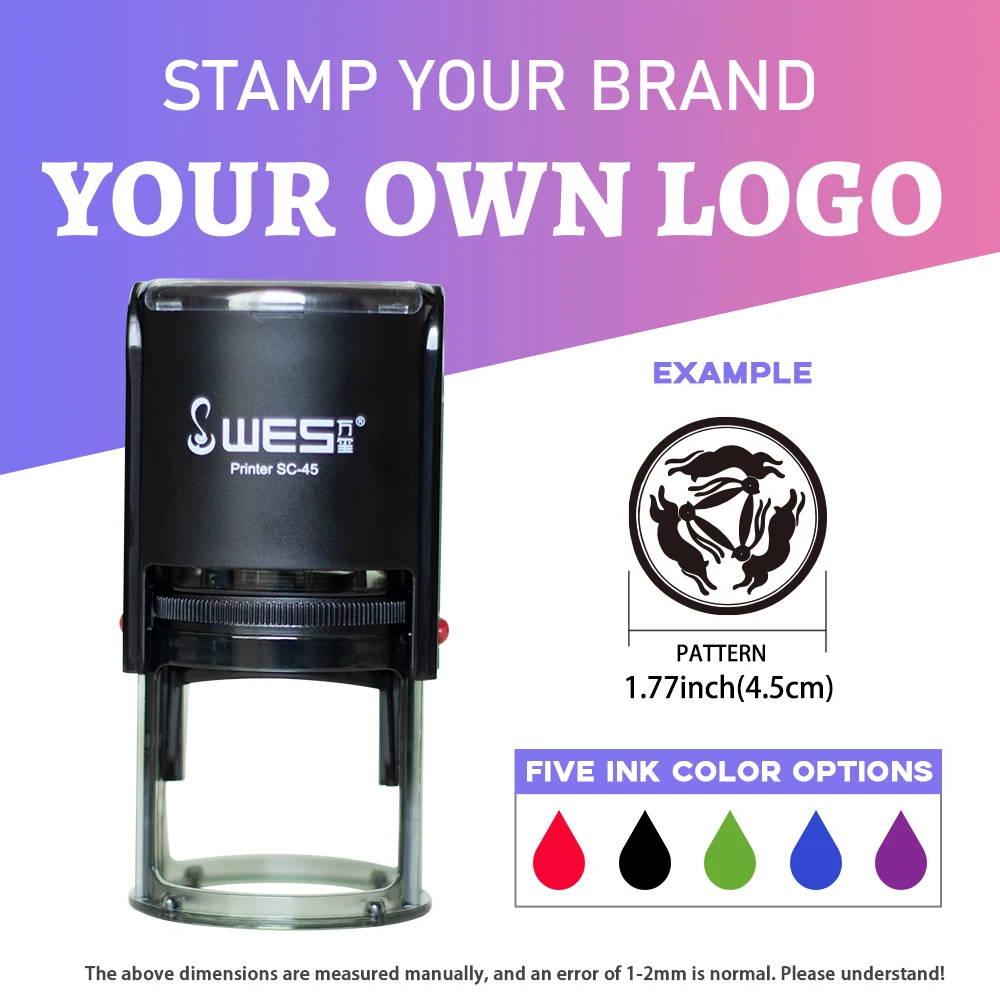 

Custom Self Stamp - Custom Image/Portrait/Logo - Personalized - Scrapbook Portrait Custom Stamp - Round - Gift - Black Ink