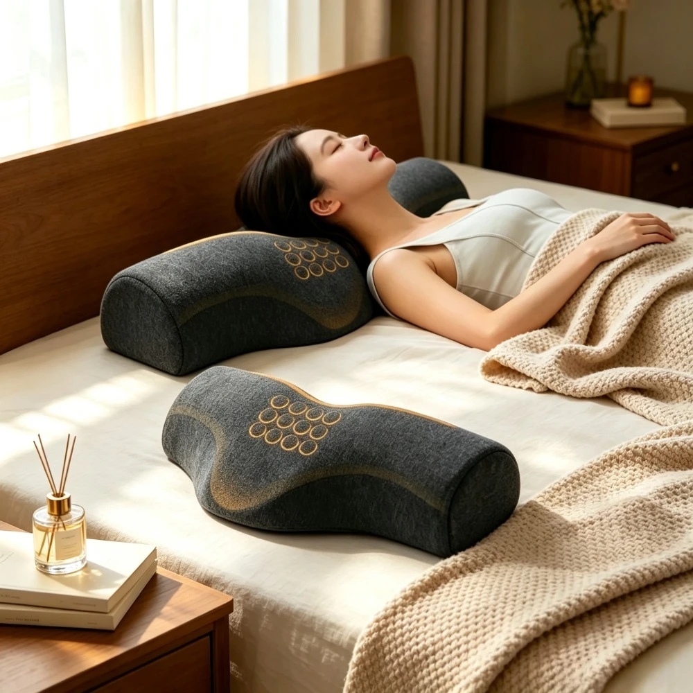 Orthopedic Memory Foam Pillow Cervical Neck Support Pain Relief Contour Design Breathable Sleep Cushion Single Sleeper Bed