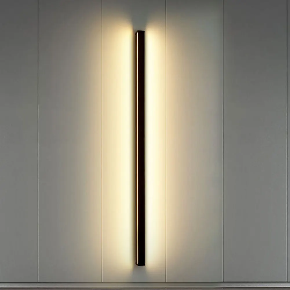 LED Wall Light Sconce Exterior Modern LED Lamp Waterproof Simple Line Strip Wall Light 3000K Outdoor Strip Wall Light