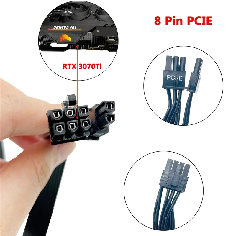 

Кабель питания Well Made-PSU 8-контактный на двойной 6 + 2-контактный PCI-E для Corsair, кабель графического процессора «папа-папа» для модульного источника питания Thermaltake