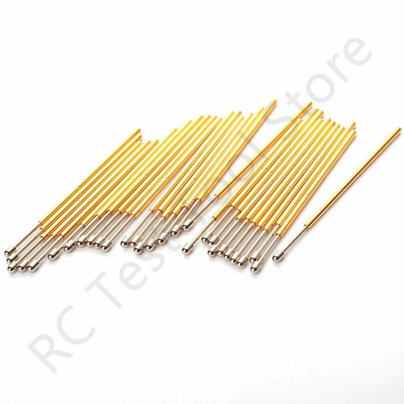 Phosphorus Copper Round Head Spring Test Probe PL75-D2 Length 33.35mm Diameter 1.3mm Nickel Plated Round Head Probe for Testing