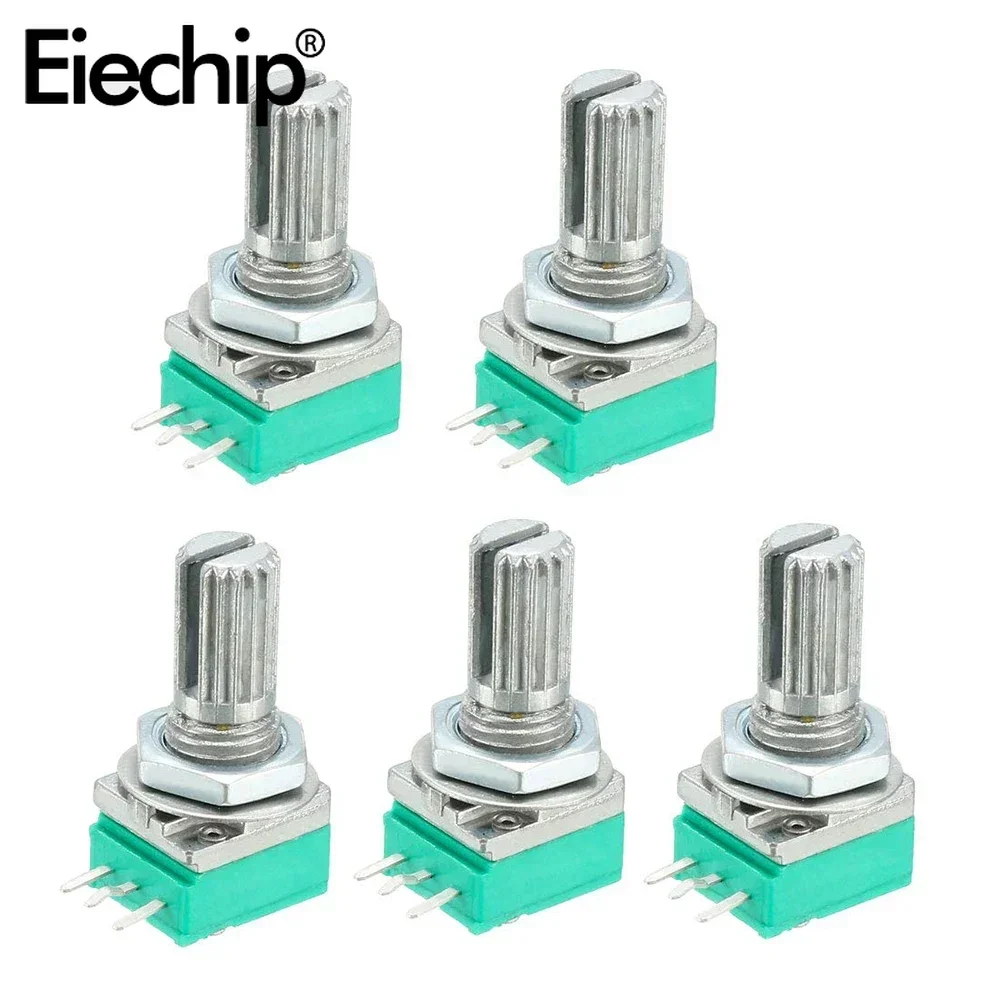 5PCS RK097N Potentiometers Industrial Switches 3Pin B1K 5K 20K 50K 100K 500K Switch Audio Shaft 15mm Amplifier Sealing