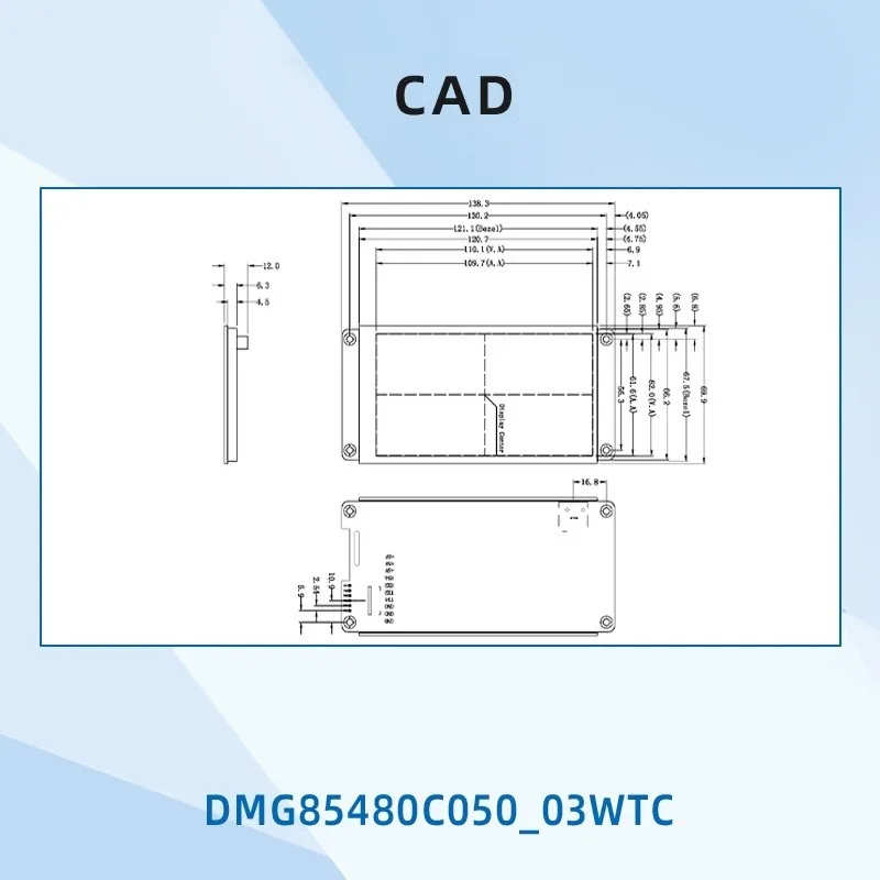 Dwin 5 inch 854x480 HMI screen smart tft LCD UART Module hmi display DMG85480C050_03W