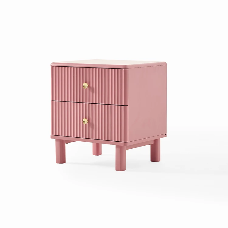 Modern Stainless Steel Adjustable Height Bedside Nightstand pink Finish for Home Hotel Bedroom Living Room Furniture